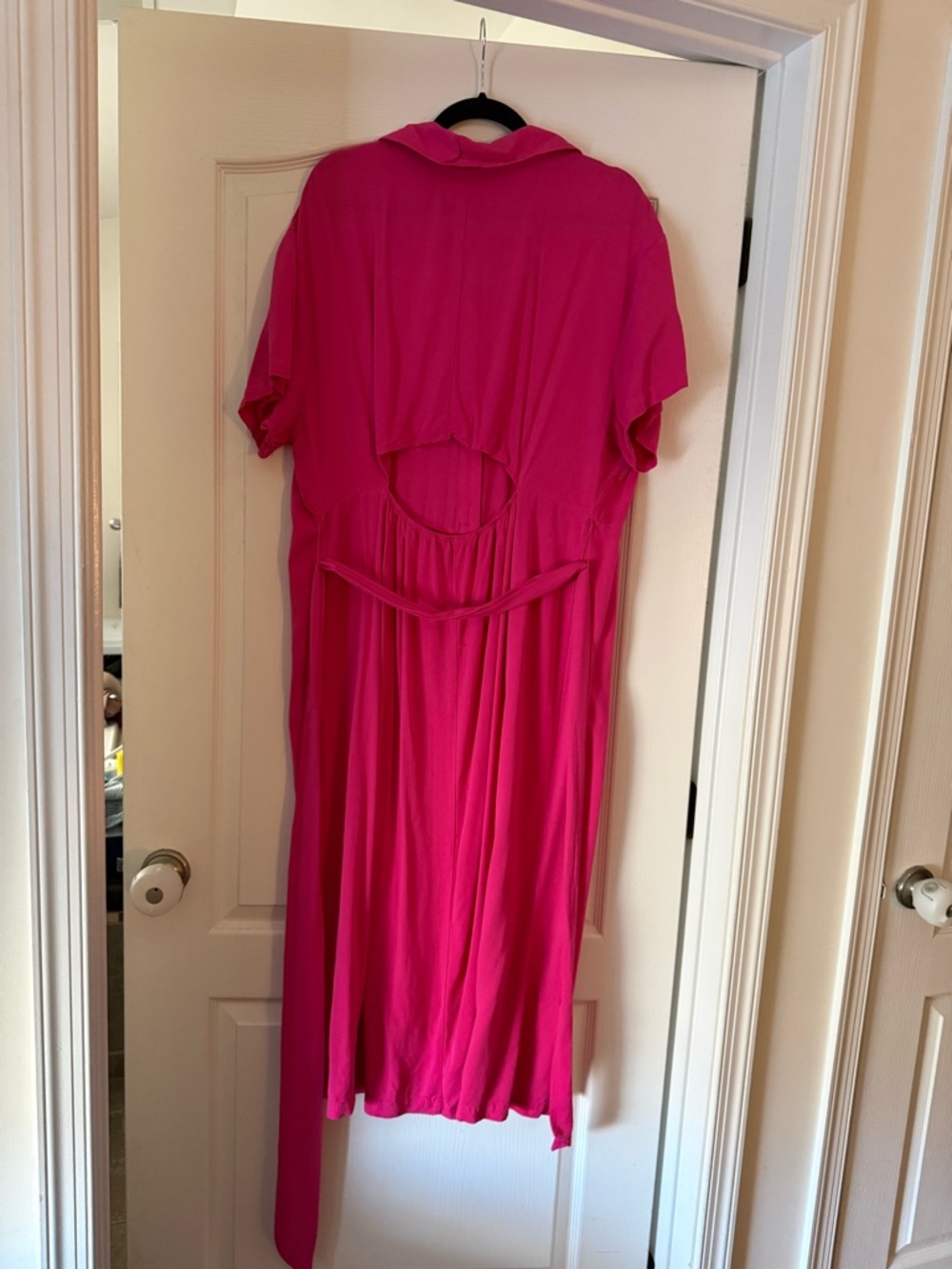 Eloquii Hot Pink Shirt Dress w/Keyhole Back - Picture 2 of 4